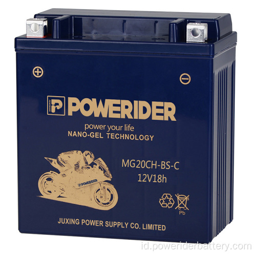 12V 18ah YTX20CH-BS Baterai Starter Motor Nano-Gel Tech